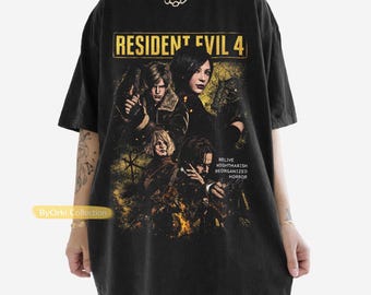 Resident Evil 4 Leon Kennedy Ada Wong Shirt, Horror Game Gift, Unisex Streetwear Tee