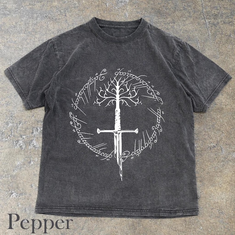 Ring Inspired Tee, Narsil Broken Blade Shirt, White Tree of Gondor T-Shirt, Anduril Sword, Middle Earth Tolkien Tee, LOTR Gifts image 7