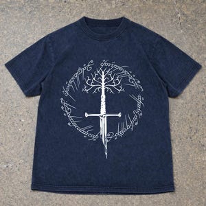 Ring Inspired Tee, Narsil Broken Blade Shirt, White Tree of Gondor T-Shirt, Anduril Sword, Middle Earth Tolkien Tee, LOTR Gifts image 8