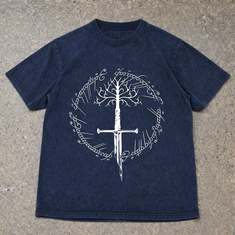 Ring Inspired Tee, Narsil Broken Blade Shirt, White Tree of Gondor T-Shirt, Anduril Sword, Middle Earth Tolkien Tee, LOTR Gifts image 8