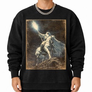 Camiseta vintage de Gandalf, regalo para hombre y mujer, camiseta unisex de algodón grueso / camiseta de El Señor de los Anillos imagen 6