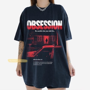Obsession Movie T-Shirt, I Wish She Loved Me Tee, Obsession Movie Shirt, Vintage Gothic Horror Tee Navy