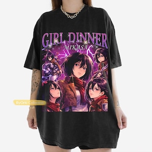 Vintage Mikasa Ackerman T-Shirt, Attack on Titan Anime Shirt, Anime Fan Geschenk für Frauen und Männer Unisex T-Shirt