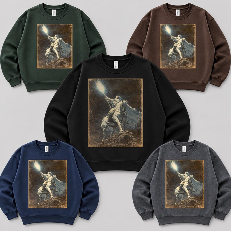 Camiseta vintage de Gandalf, regalo para hombre y mujer, camiseta unisex de algodón grueso / camiseta de El Señor de los Anillos imagen 8