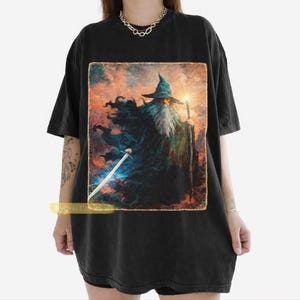 Vintage Gandalf Shirt, Lord of the Rings Graphic T-Shirt, Wizard Retro Streetwear Tee