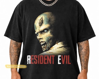 Vintage Resident Evil Zombie T-Shirt, Zombie Face Horror Tee, Survival Horror Game Shirt, Gamer Gift