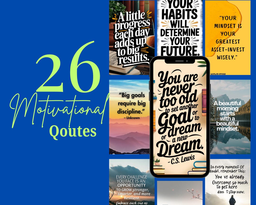 Motivational Quotes Printable PDF | 26 Inspirational Wall Art ...