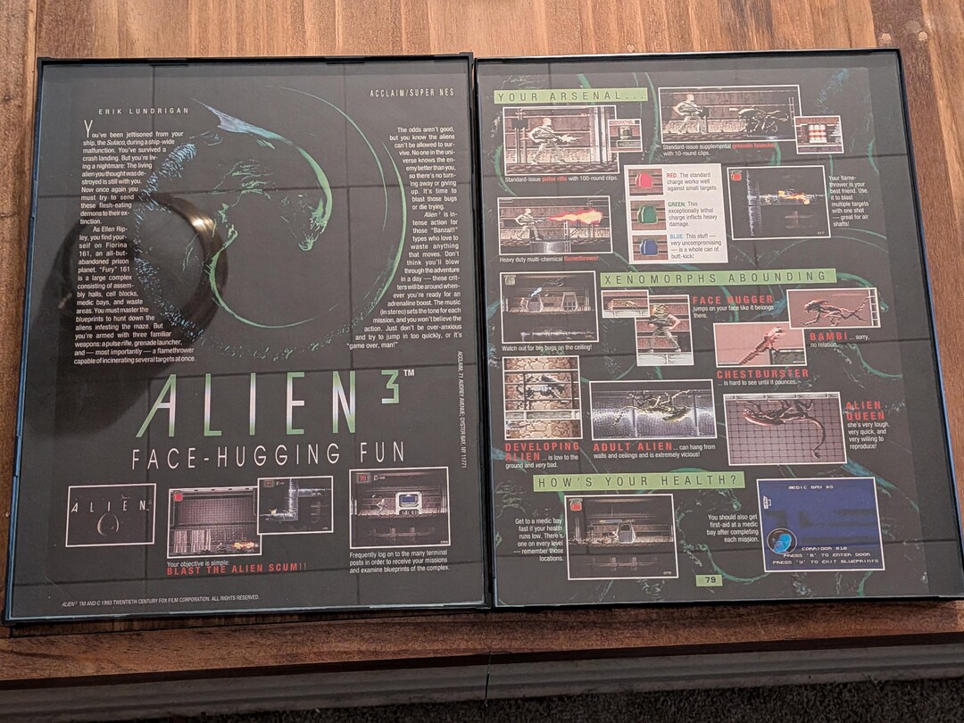 Alien 3 (1993) 8.5x11 Vintage Framed Poster - Etsy