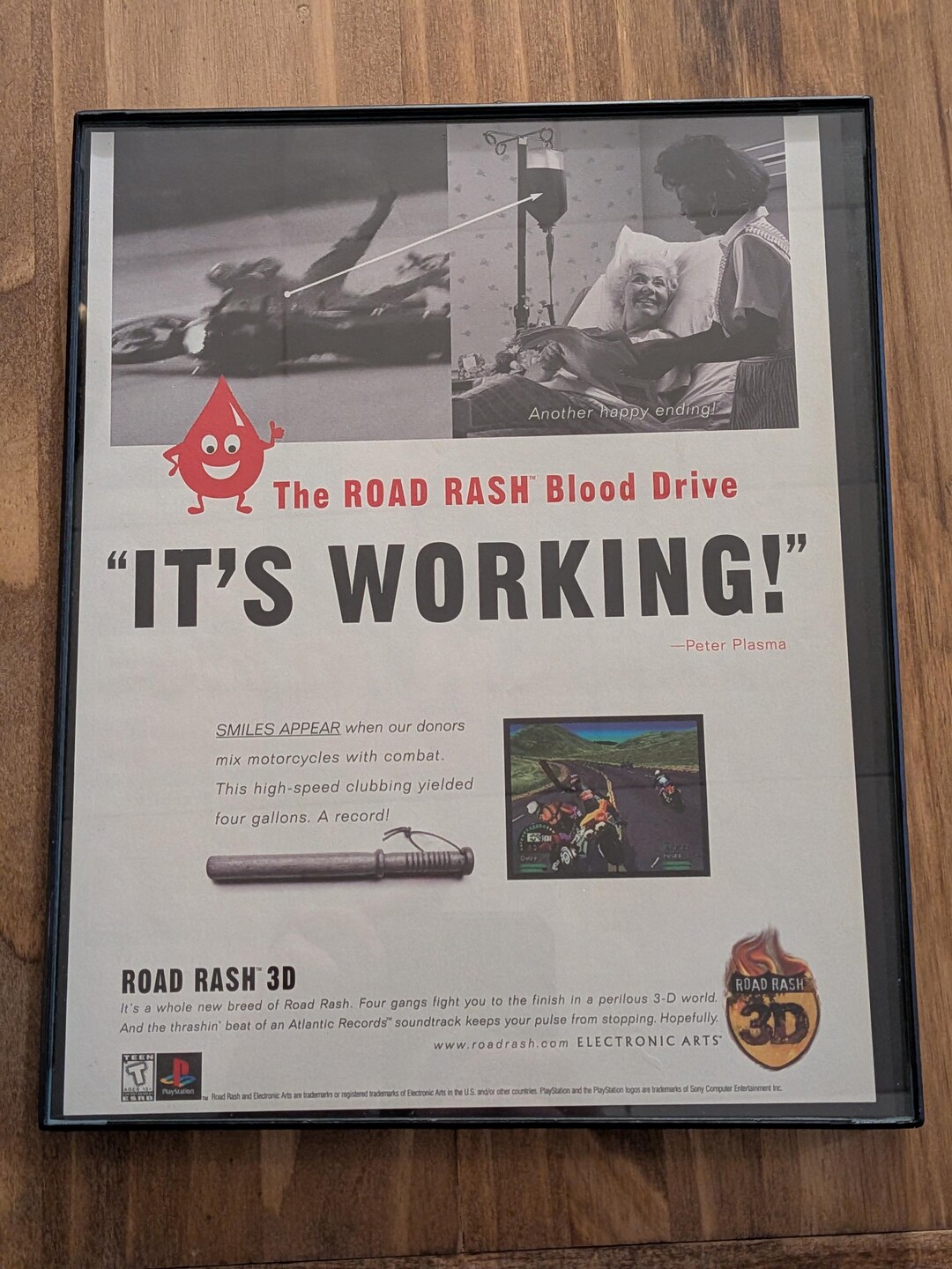 Road Rash 3D (1998) 8x10 Vintage Framed Poster - Etsy