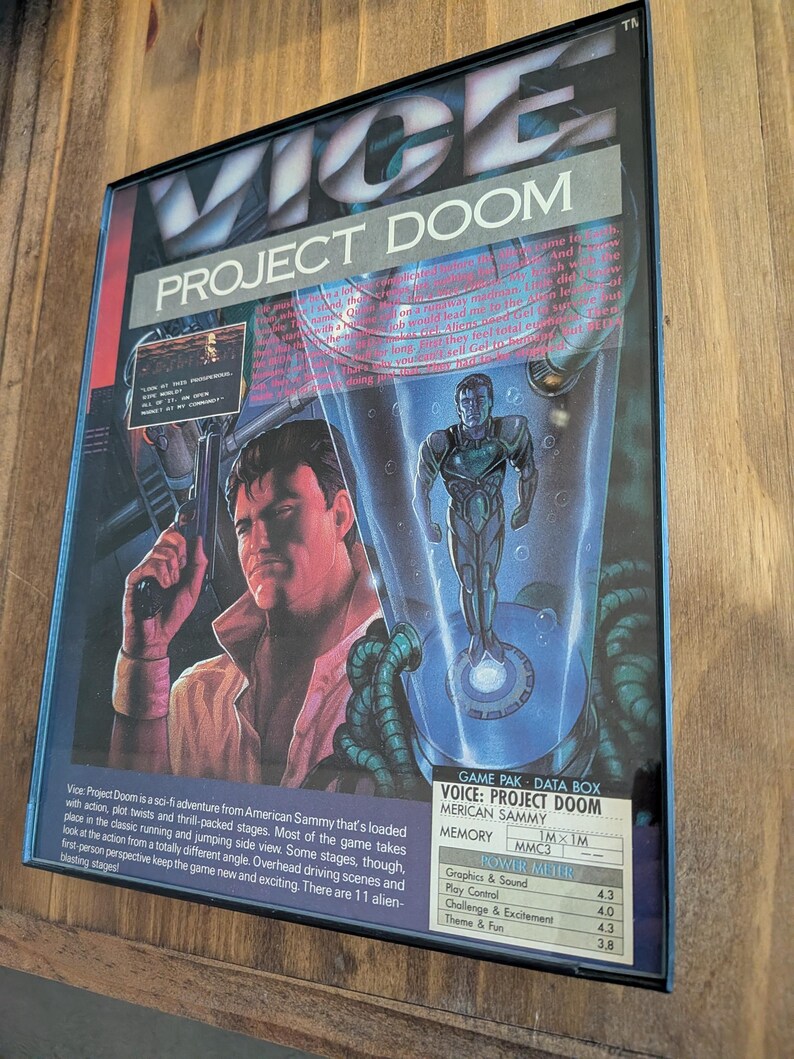 Vice Project Doom (1991) 8x10 Vintage Framed Poster - Etsy Canada