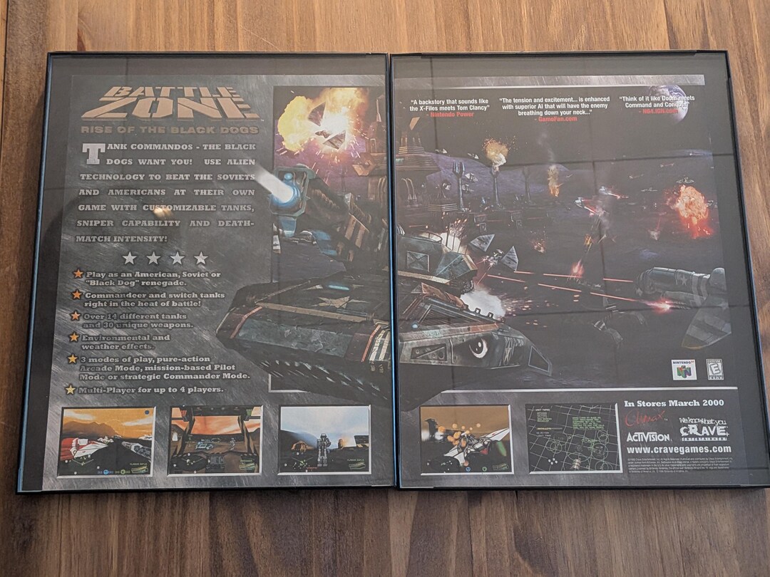 Battlezone Rise of the Black Dogs (2000) 8.5x11 Vintage Framed Poster ...