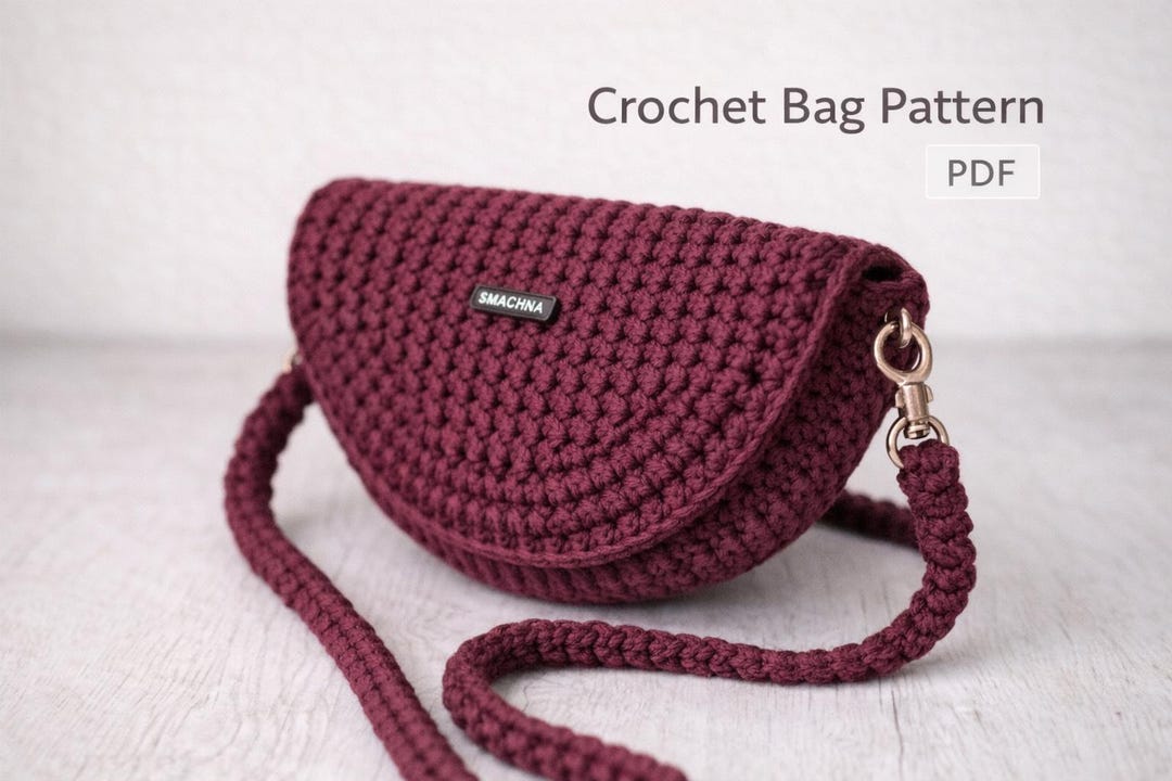 Half Moon Crochet Bag Pattern | Crossbody Bag Tutorial (PDF) - Etsy