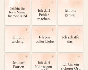 20 Mom Affirmations • Positive Affirmation Cards for Mothers • Self-Love Cards • Mindfulness • Instant Help for Mindset & Everyday Life