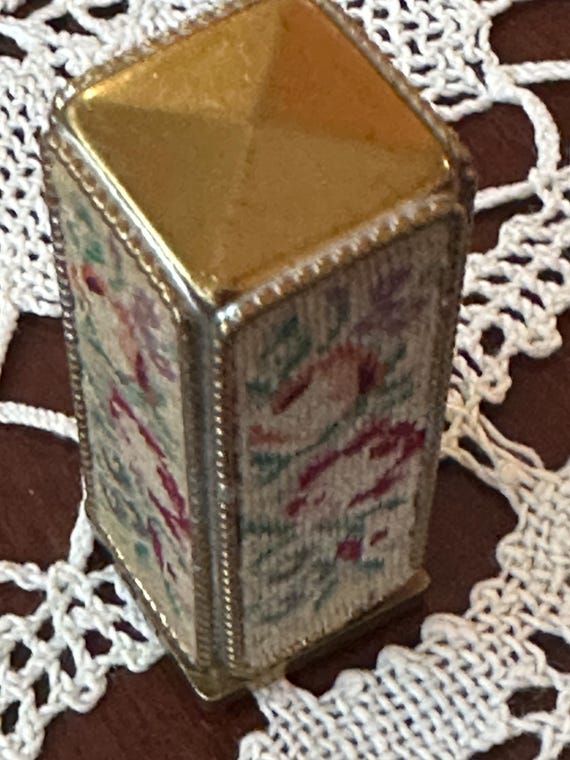 Vintage Lipstick with Needlepoint Case