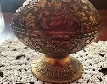 Vintage Estee Lauder Heirloom Treasures Egg Trinket Box Cobalt