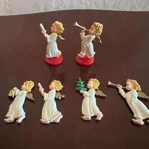 Celluloid Christmas Angel Ornaments and Decorations - Lot of 6