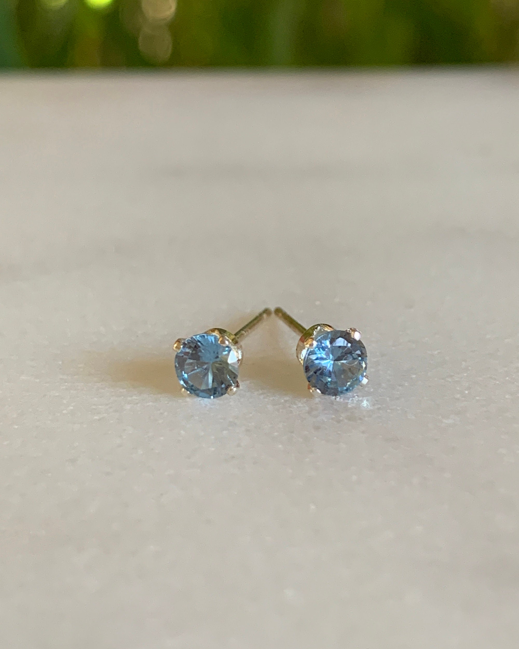 Aquamarine Stud Earrings Stud Earrings Aquamarine Earrings Etsy