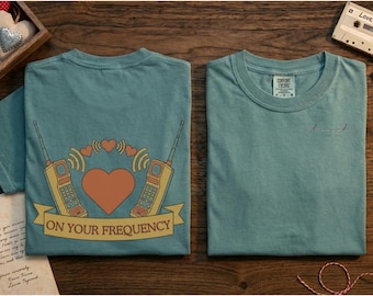 Chemise talkie-walkie On Your Frequency, cadeau rétro de la Saint-Valentin pour lui et elle, t-shirt radio vintage, couleurs confort 1717, relation longue distance
