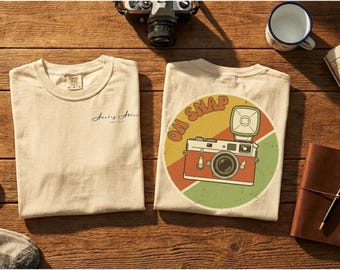 Chemise photo vintage Oh Snap, t-shirt graphique photographe rétro, couleurs confort 1717, cadeau photographie, atlas analogique