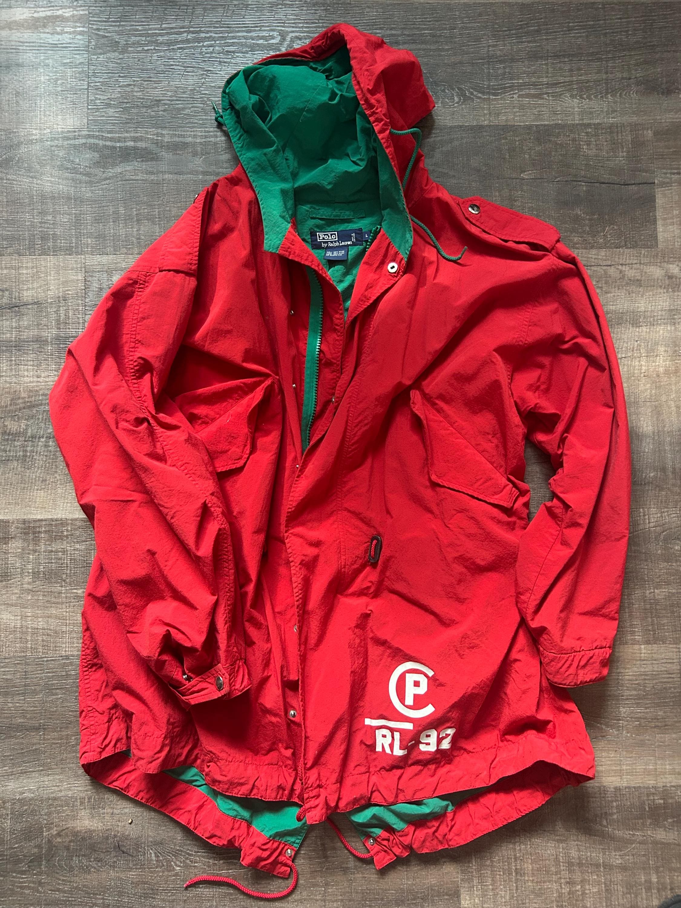 Vintage Polo Ralph Lauren RL-92 Nylon Jacket, Red/green, Men