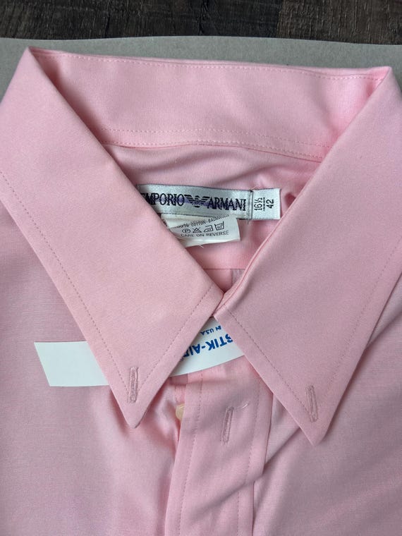 Emporio Armani Mens Dress Shirt  Pink Button-Front