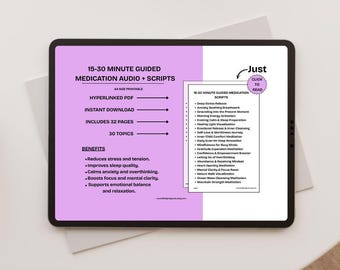 Guided Meditation Audio and Scripts | Anxiety and Sleep Aid (Digital Download)