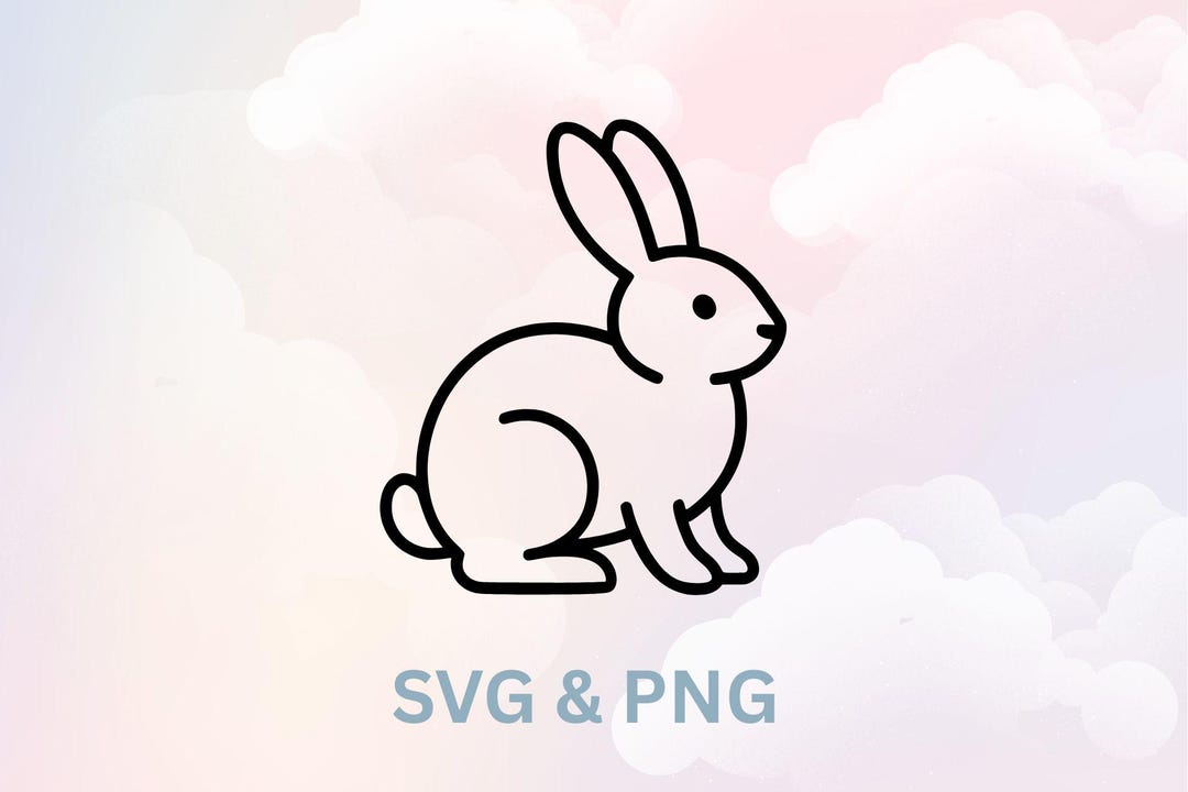 Simple Rabbit Svg,png: Bunny Cut File (digital Download) - Etsy UK