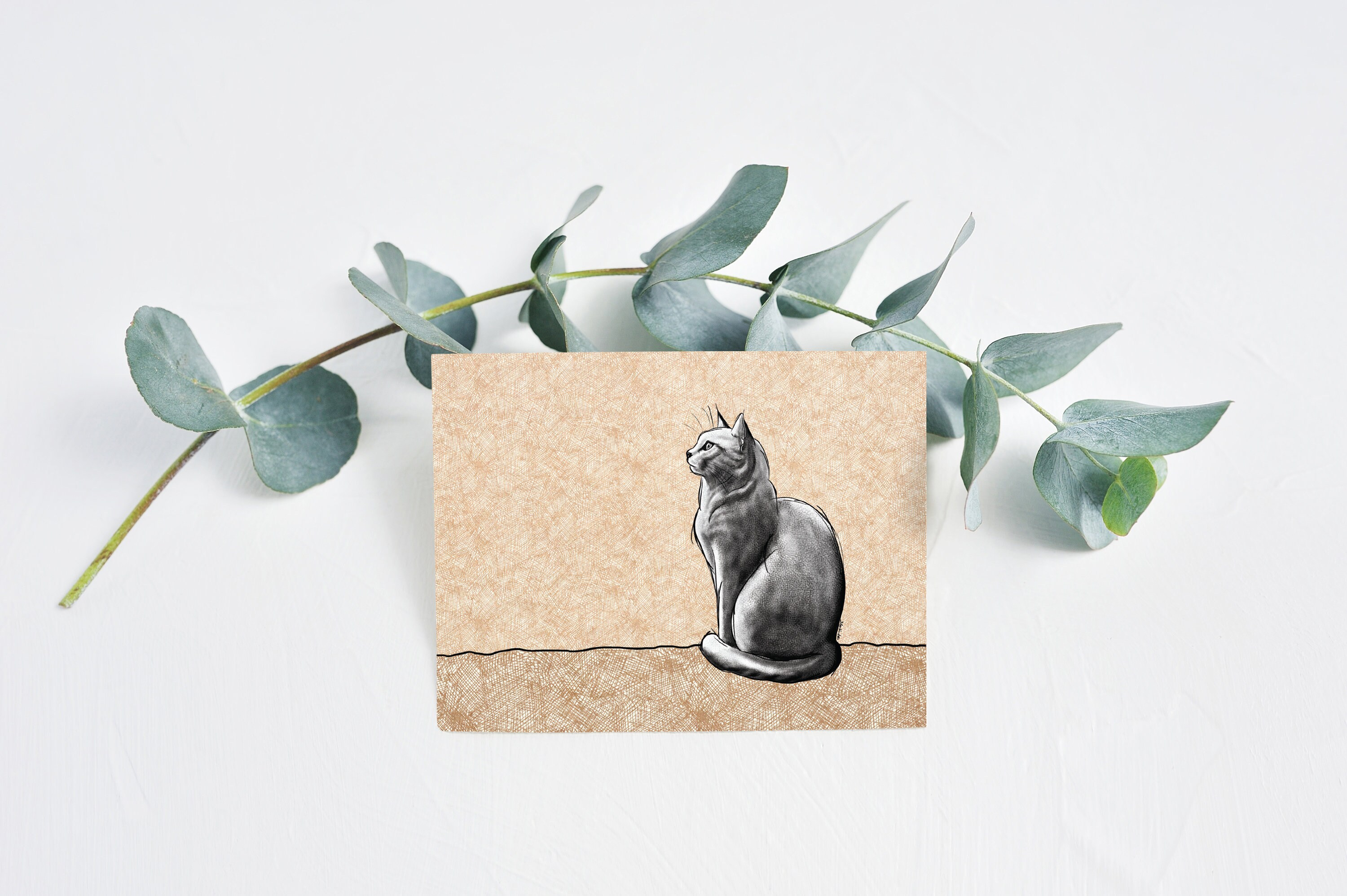 Cat notecards set of 4 cat stationary blank notecards with Etsy