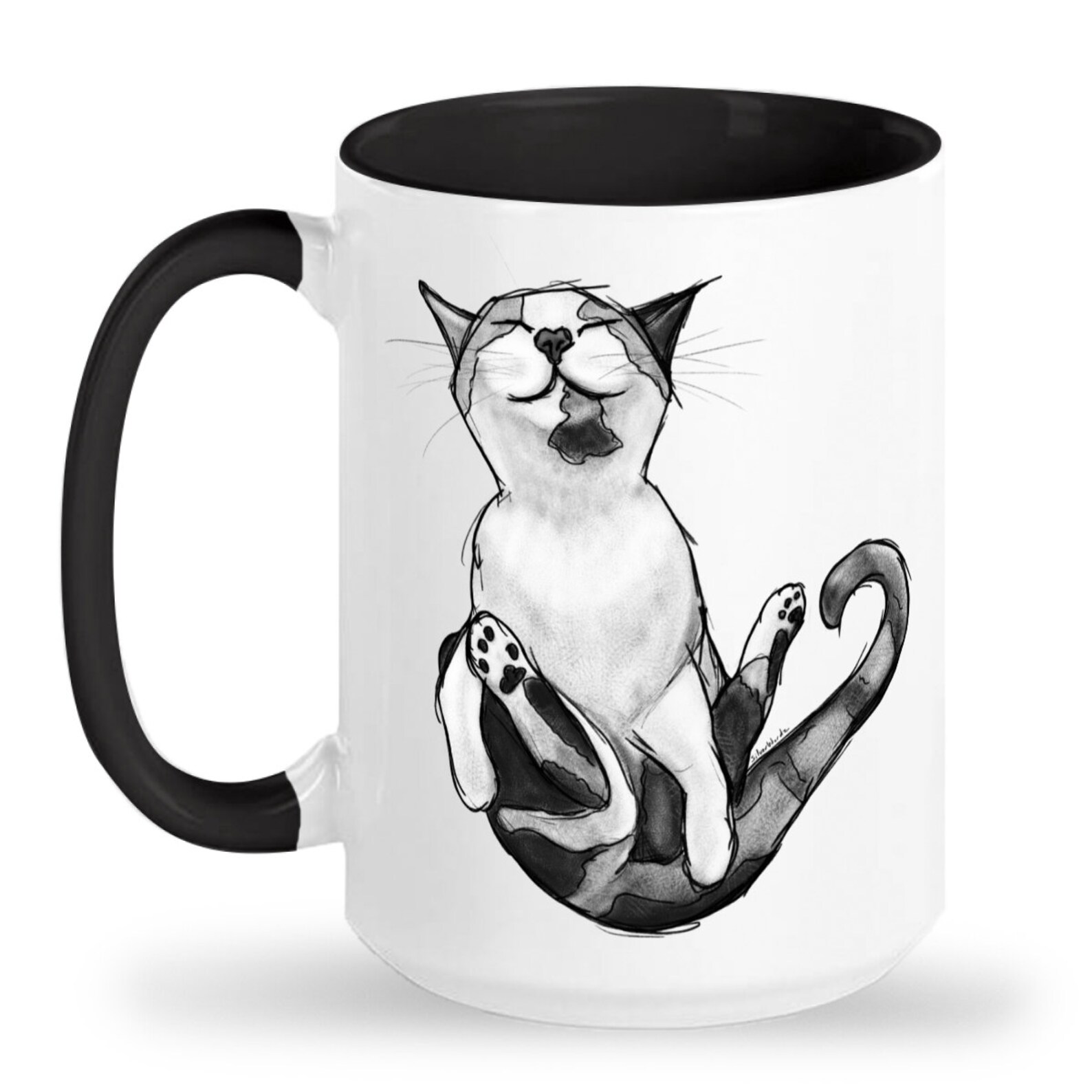 Cat Artwork Ceramic Mug Coffee Mug Tea Mug Cat Sketch - Etsy