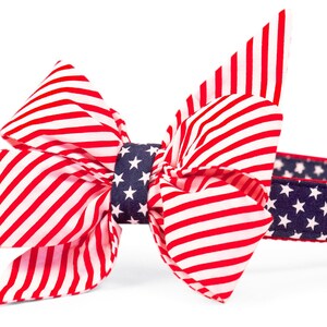 Crew LaLa &#39;Merica Belle Collar para perro con lazo