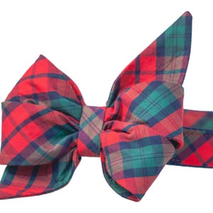 Crew LaLa Luke&#39;s Plaid Belle Bow Dog Collar