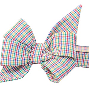 Crew LaLa Dad Plaid Belle Bow Dog Collar