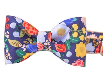 Crew LaLa Midnight Garden Bow Tie Dog Collar