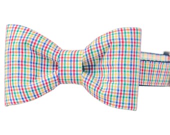 Crew LaLa Dad Plaid Bow Tie Dog Collar