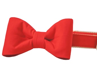 Crew LaLa Scarlet Red Bow Tie Dog Collar