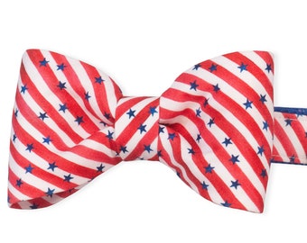 Crew LaLa Stars and Stripes Bow Tie Dog Collar