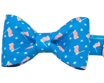 Crew LaLa Fun with Flags Bow Tie Dog Collar