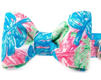 Crew LaLa Lilly Palms Bow Tie Dog Collar
