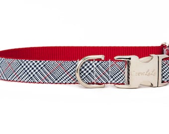 Crew LaLa Houndstooth Plaid Dog Collar