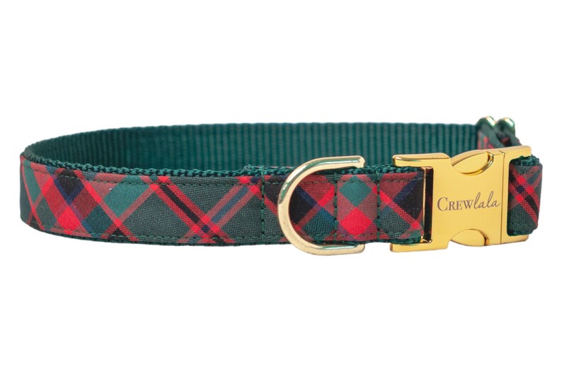 Crew LaLa Holiday Plaid Bow Tie Dog Collar image 2