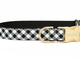 Crew LaLa Black Picnic Plaid Dog Collar