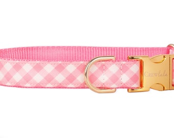 Crew LaLa ™ Pink Picnic Plaid Dog Collar