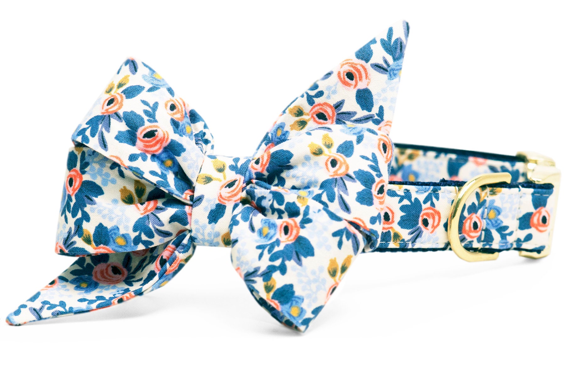 Équipage Lala™ Les Fleurs sur Le Collier Pour Chien Navy Belle Bow