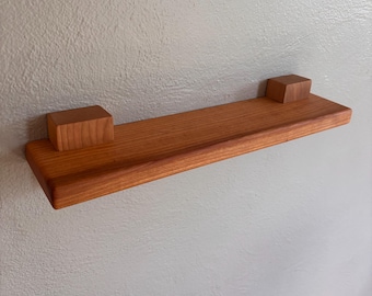 Estante flotante de madera maciza de cerezo: decoración de pared minimalista y moderna