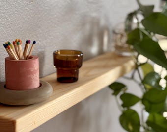 Estante flotante de madera maciza / Estante de pared hecho a mano oculto / Soporte / Tamaños personalizados disponibles