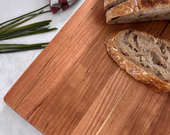 Tabla de cortar de madera de cerezo, hecha a mano, con veta en el borde, 13,5 x 9, apta para alimentos
