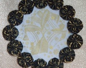 Vintage Style Golden Christmas Bells 8.5 quot Yo Yo Doily