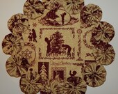 Christmas Tree Decorating Silhouette 8.5 quot Yo Yo Doily