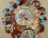 Reindeer Snow Globe II Yo Yo Doily