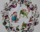 Christmas Kitties 8.5 quot Yo Yo Doily